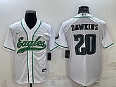 Men's Philadelphia Eagles #20 Brian Dawkins White With Patch Cool Base Stitched Baseball Jersey,baseball caps,new era cap wholesale,wholesale hats